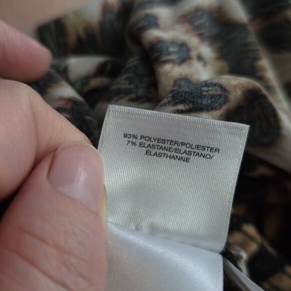 Anne Klein Women's Size Large Brown Black Leopard Print Sleeveless Blouse - Picture 3 of 5